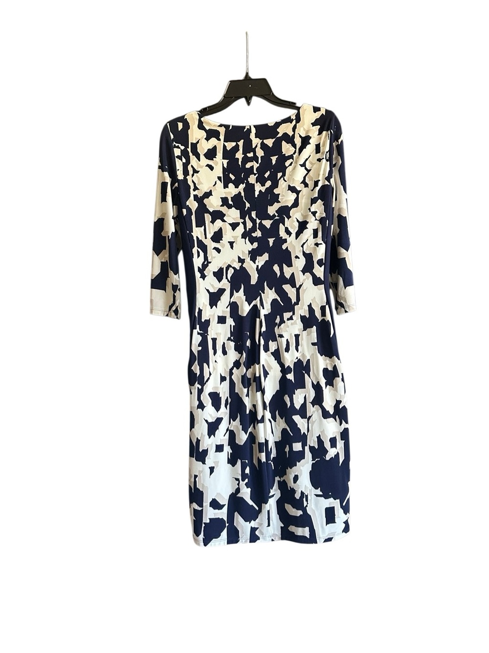 Lauren Ralph Lauren Navy and White Abstract Print Sheath Dress. Size 8 - Picture 2 of 10